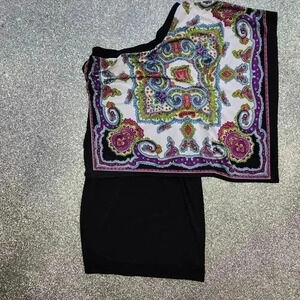 VENUS 1  SHOULDER BLACK MINI DRESS